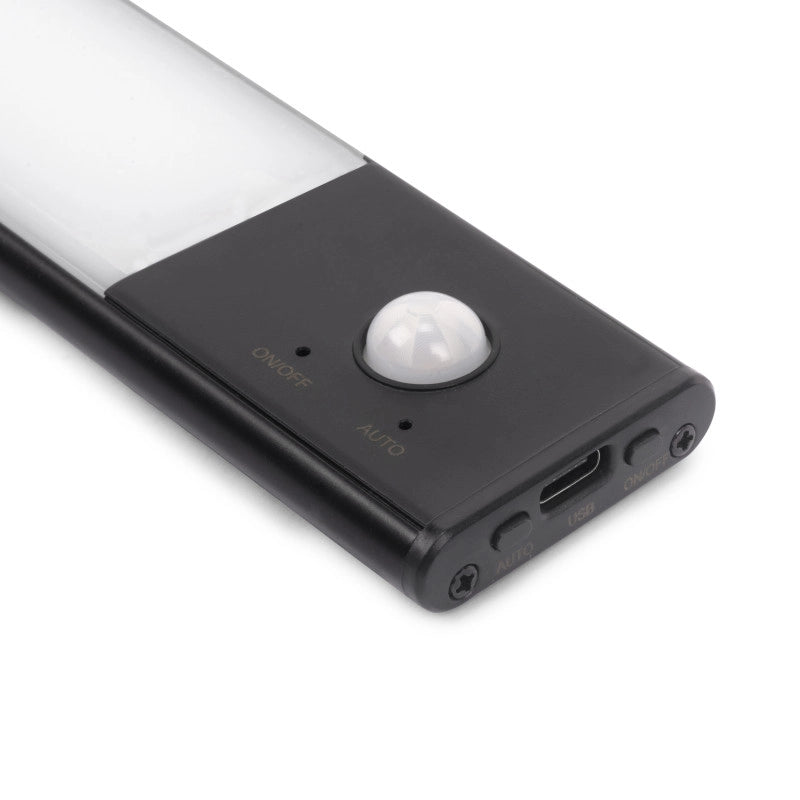 Lampada LED ricaricabile con USB Kaus Black con sensore di movimento, L400mm, Tecnoplastica e Alluminio, Verniciato nero
