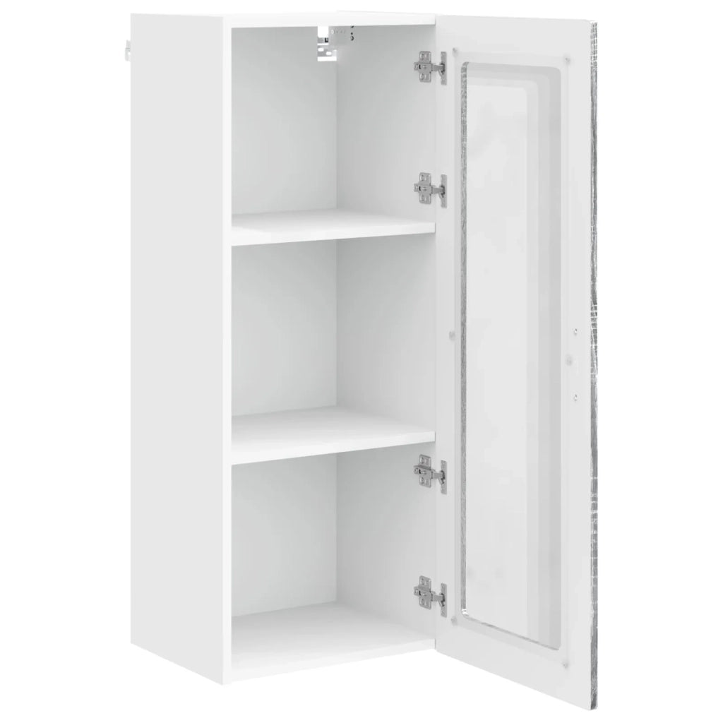 Pensile da cucina | Mobile in vetro da parete PORTO Grigio Sonoma 40 x 31 x 100 cm