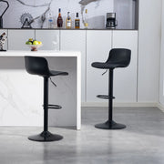 SGABELLO BAR Girevole 360° con Schienale Nero in Metallo e Imbottito