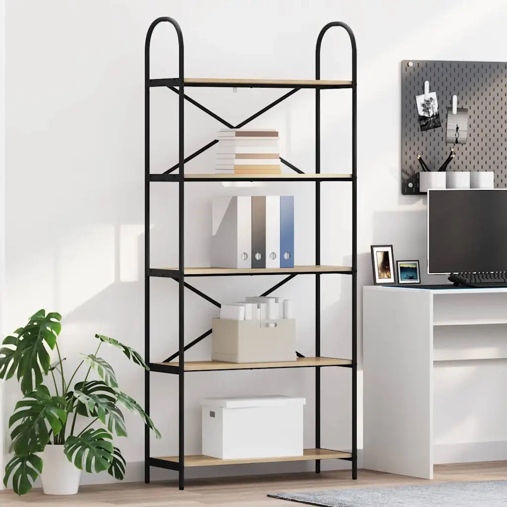 Libreria-Scaffale per Libri-Mobile di Stoccaggio Rovere Sonoma 80 x 30 x 183 cm Legno multistrato 849314
