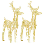 Renne di Natale 2 pz Bianco Caldo 80 LED in Acrilico CFW4721272