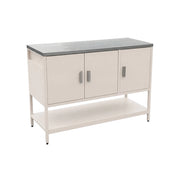 Mobile da esterno in acciaio 3 ante e 1 ripiano, 120cm, beige