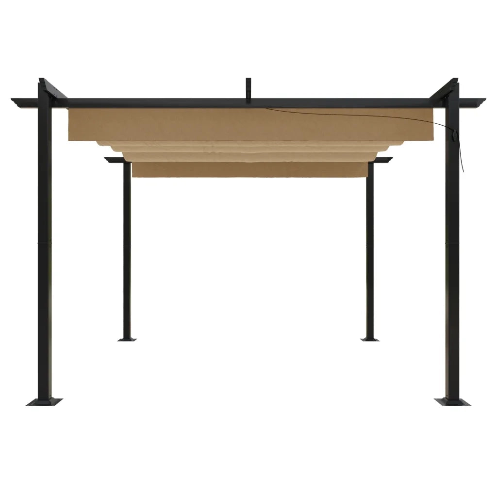Pergola da Giardino con Tetto Retrattile 3x3 m Tortora 318536