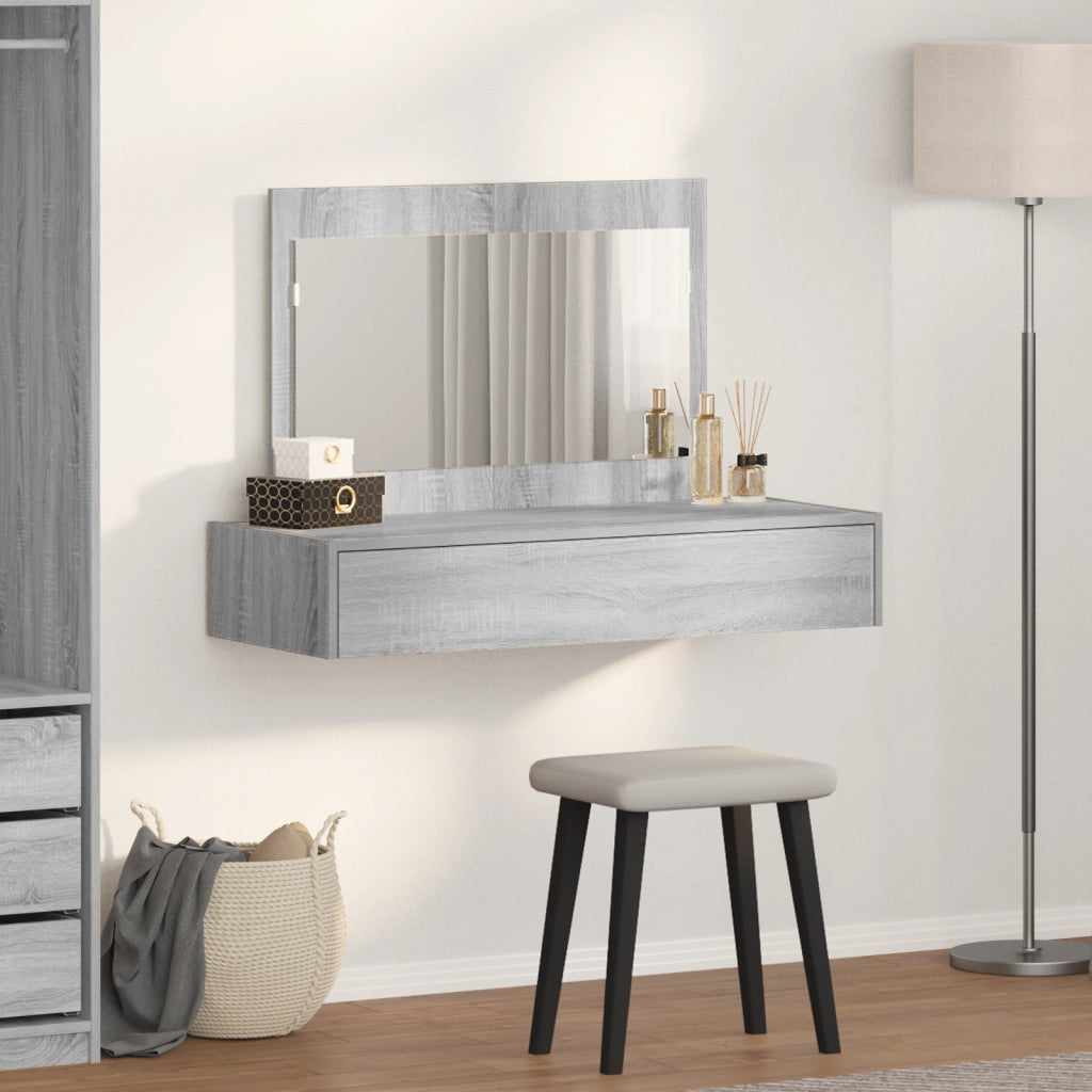 Tavolo da Toeletta Muro-Montato Grigio Sonoma 100x40x70 cm