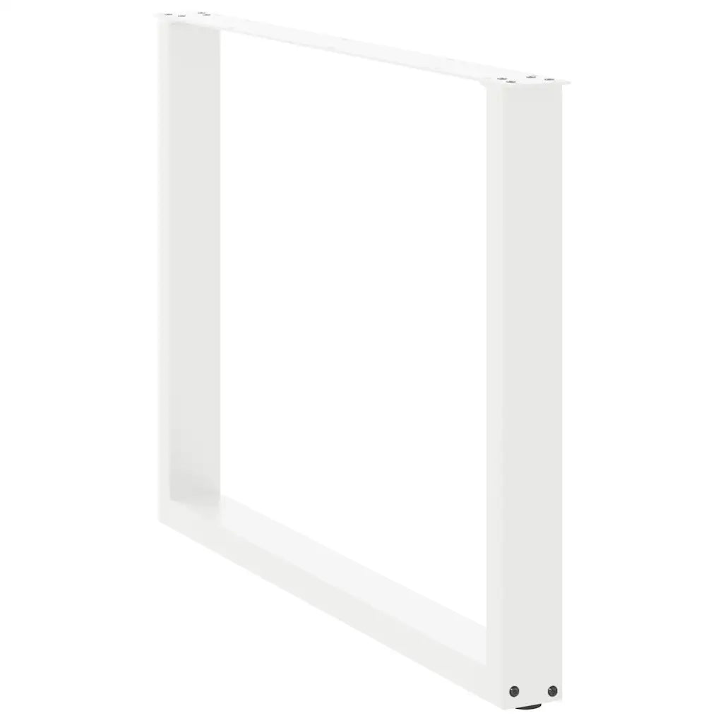 Gambe per tavolo da pranzo a forma di U 2 pz bianche 100x(72-73) cm in acciaio 4013197