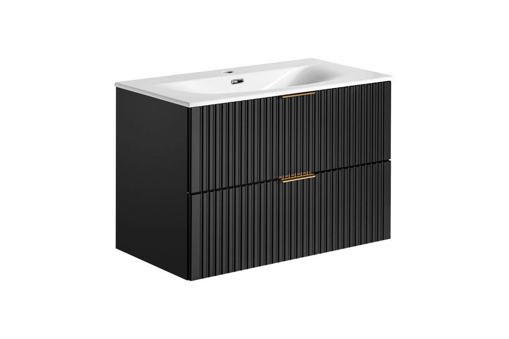 Set mobili bagno 80 cm con lavabo Adel Black 80 cm