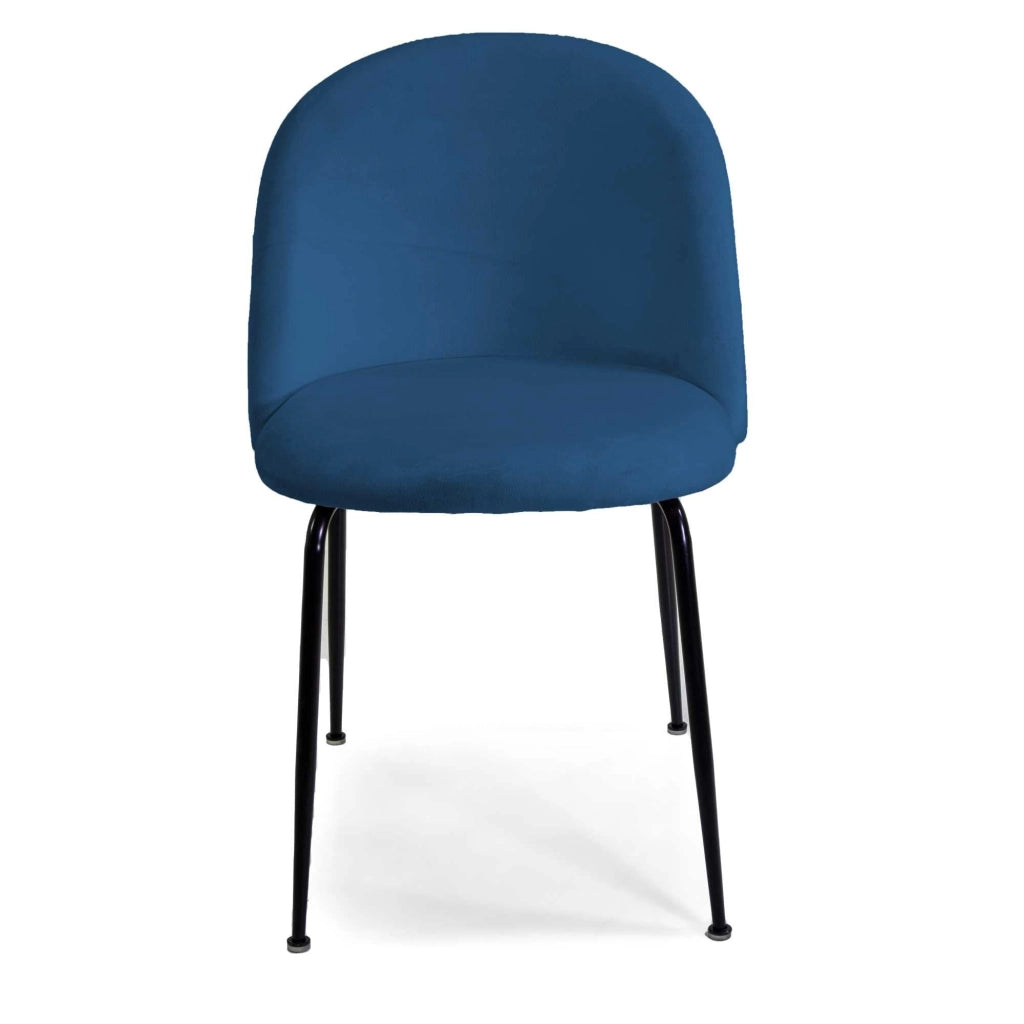 Sedia Sammi 50x57xh47/77,5 cm in Tessuto Velluto Blu/Nero