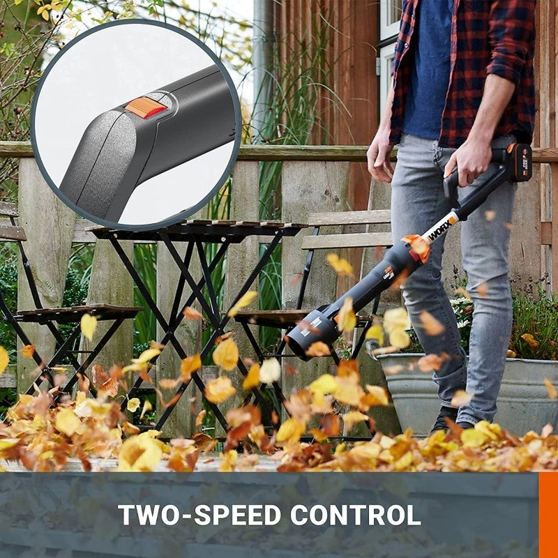 Soffiatore a Batteria WG543E.9 20V Brushless LeafJet 209 km/h Solo Corpo per Pulizia Giardino - WORX