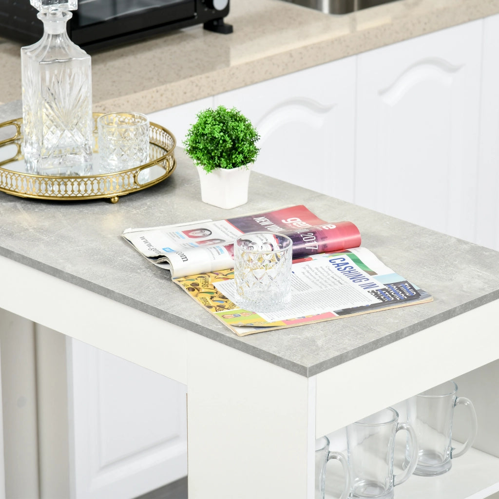 Tavolo da bar con scaffale ¨C Zephmum ¨C Bianco e grigio 115x50x102,7 cm