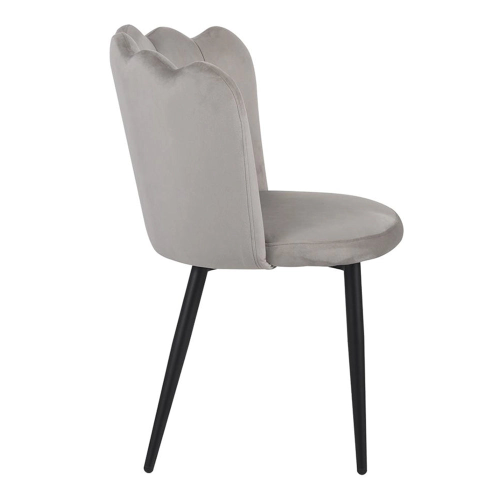 Sedia Vienna imbottita in velluto grigio chiaro staylux