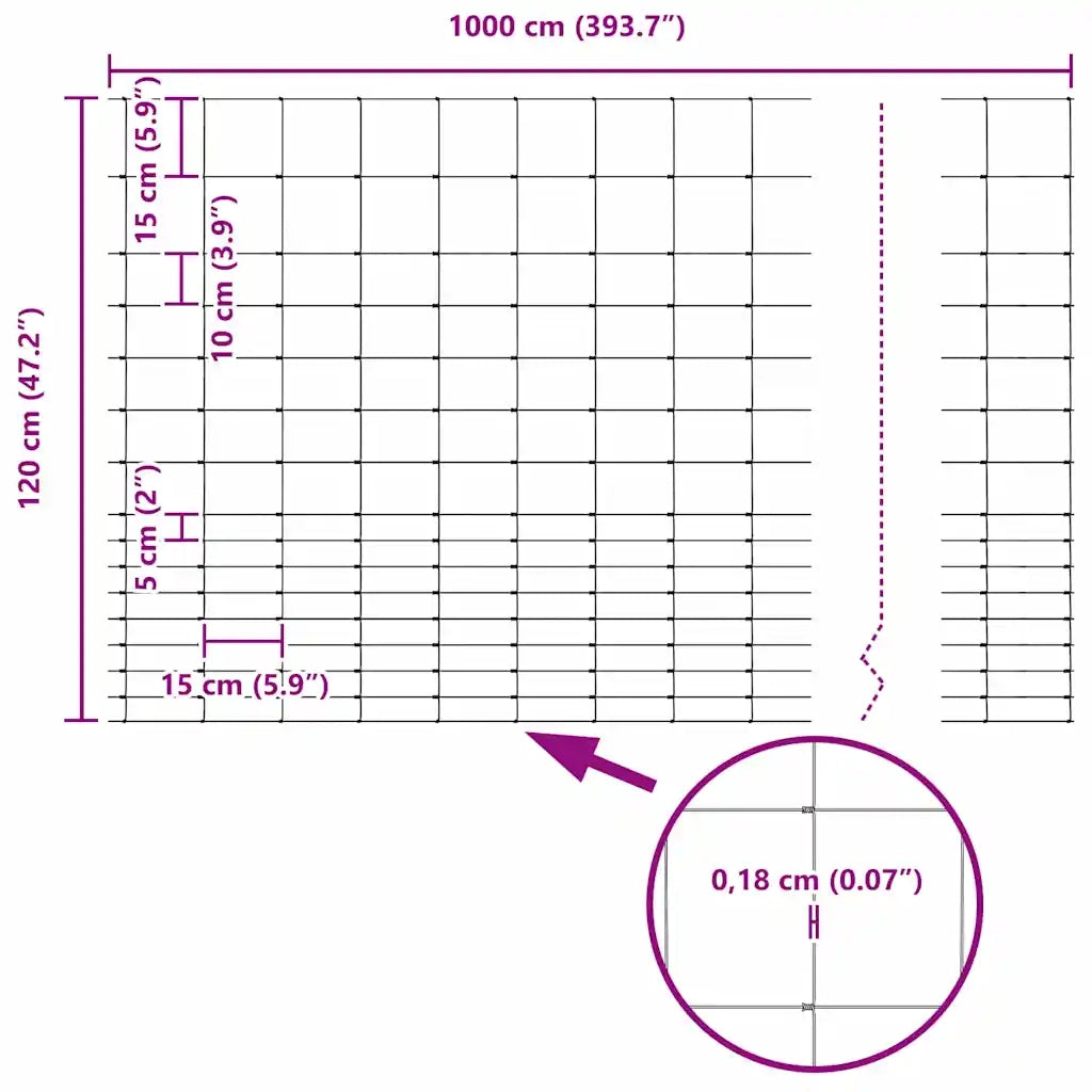 Recinto Selvaggio Zincato a Caldo 1000 x 120 x 0.18 cm Ferro 42005785