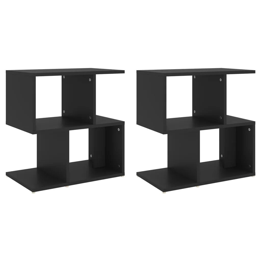 Comodini 2pz Neri 50x30x51,5 cm in Legno Multistrato 806367