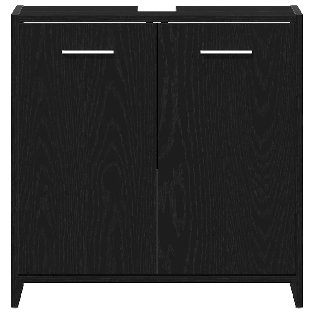 vidaXL Mobile Lavabo Bagno Rovere Nero 60x30x60cm in Legno Multistrato