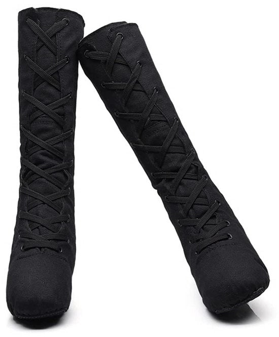 Scarpe da Danza per Donna in Canapa con Cinturino Elastico Nero 39.5 EU