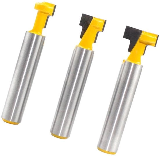 3 set di frese a T per acciaio duro, frese a T per frese a mano, frese a T per legno, frese a T per frese a mano per soprafrese 8 mm, set di frese a T per zoccoloni a 6 lobi