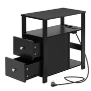 TAVOLINO LATERALE 60 x 60 x 30 cm Nero con prese e USB