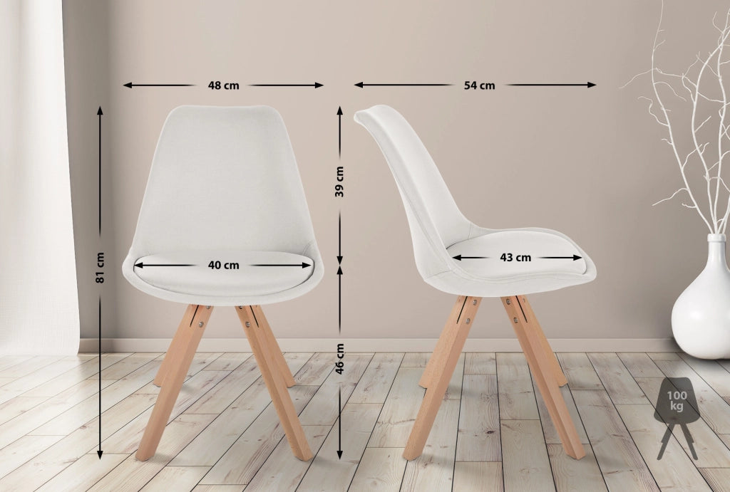 Sedia Sofia Tessuto crema,natura (quadrato)