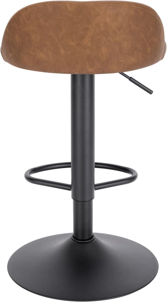 Sgabelli da Cucina in similpelle con Poggiapiedi Sgabelli da Bar Moderni per Bancone Penisola Sedie Alte Girevoli Altezza Seduta Regolabile 61-82cm, Marrone 4 Pezzi 0914BY-4