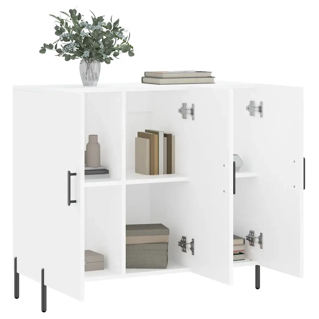 Credenza Bianca 90x34x80 cm in Legno Multistrato 828116