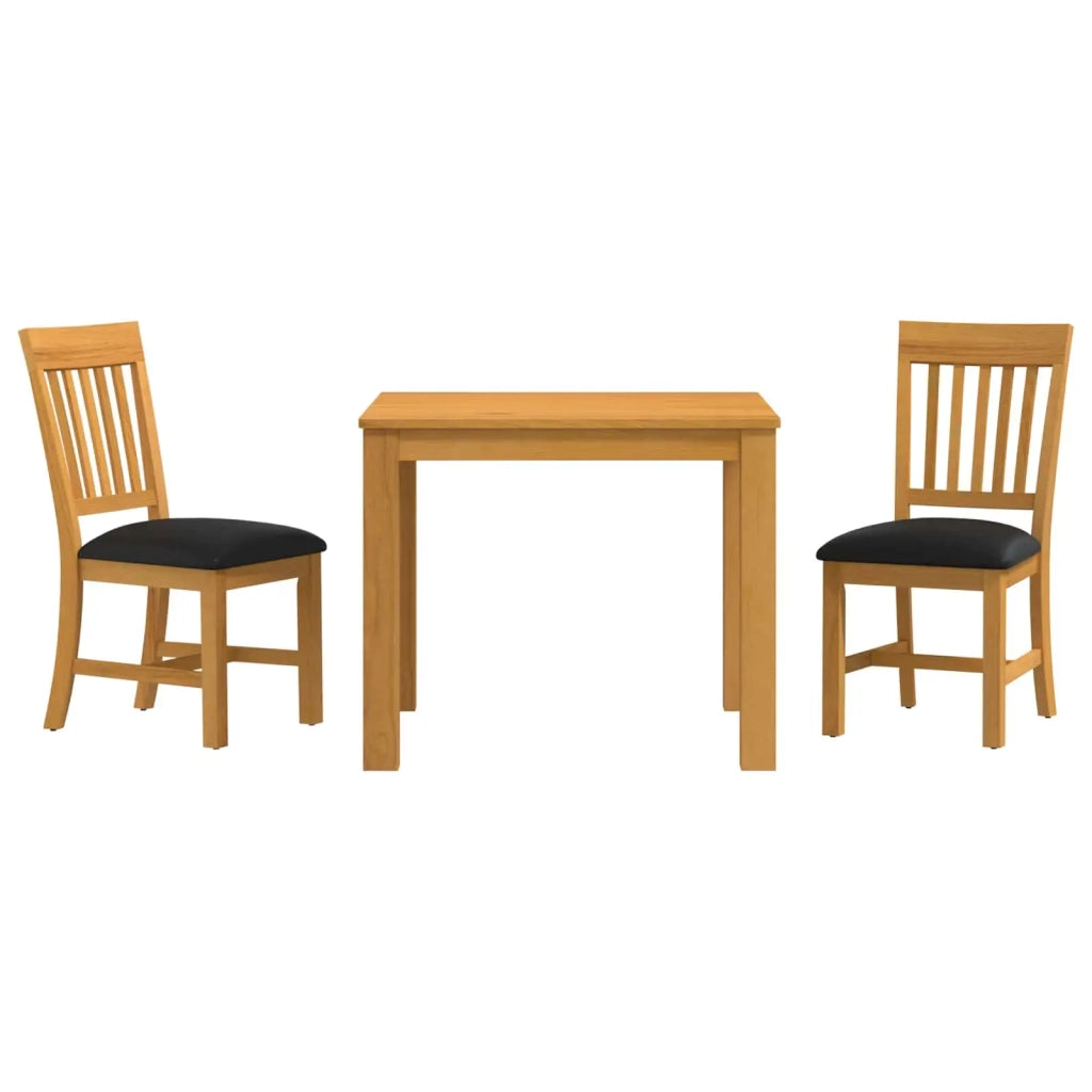Set da pranzo 3 pz Nero Legno di Quercia Massello 3430316