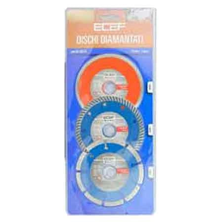 SET DISCHI DIAMANTATI PER EDILIZIA Ø 115 mm - Conf. 3 pezzi - ECEF