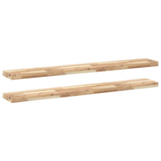 2 pz Mensole da Parete | Scaffali a Parete | Ripiano a parete 140x20x4 cm Legno Acacia Non Trattato