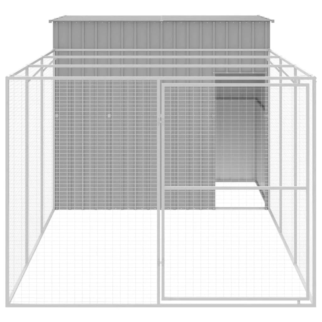 Cuccia per cani con recinto chiaro 214 x 457 x 181 cm grigio 02_0043508