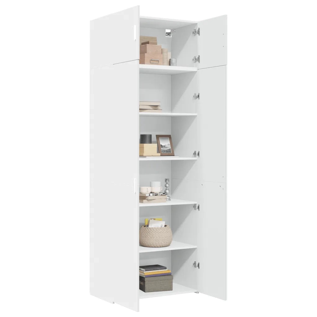 Mobile Portaoggetti Bianco 80x42,5x225 cm in Truciolato