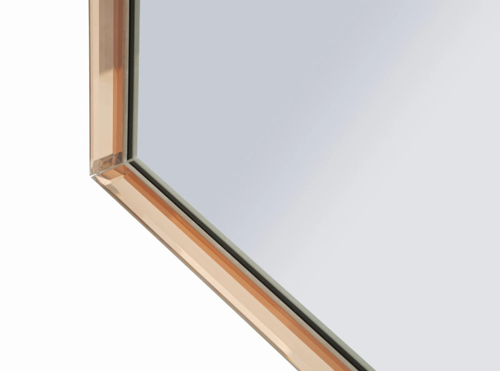 Specchio da Muro Tangeri Rosa 62x1x100 cm in MDF e Vetro e Specchio Rosa