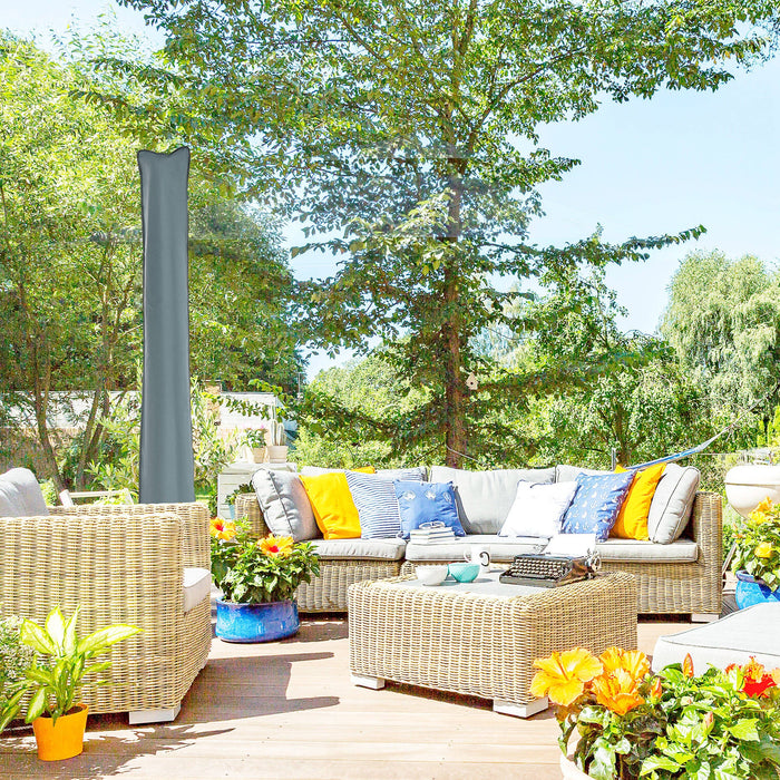 Copertura per Ombrellone Impermeabile con Cerniera e Laccio Grigio