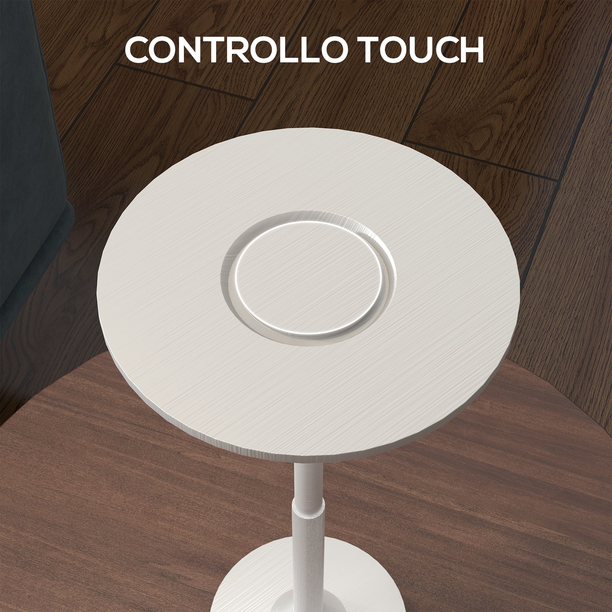 Lampada da Tavolo a LED Senza Filo Touch Ø13x28,5 cm Batteria Ricaricabile Argento