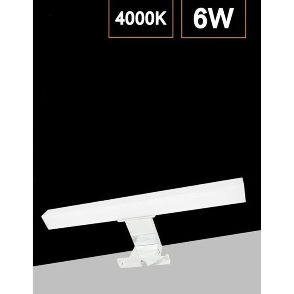 Trade Shop - Lampada Led Per Specchio Bagno 6w Luce 4000k Ip44 Argento Doppia Istallazione 400pc-1-an -