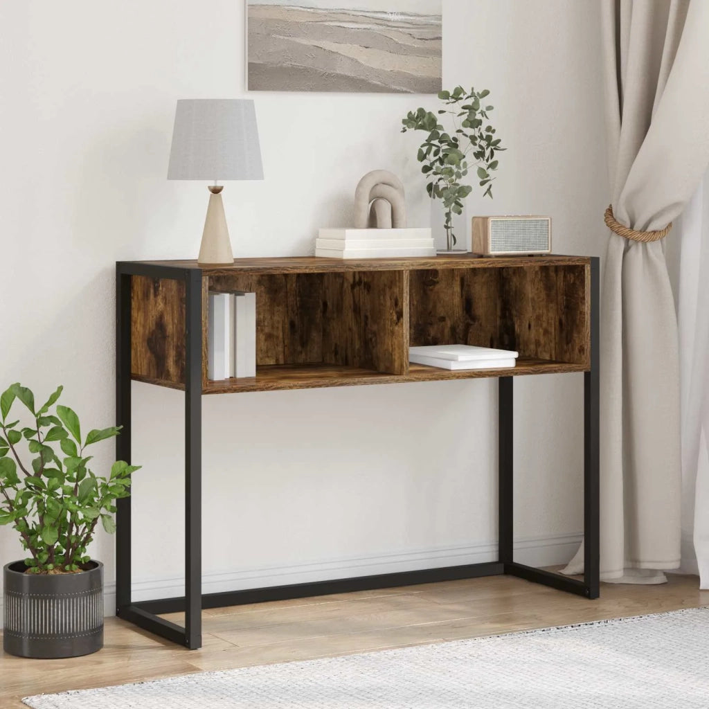 Tavolino | Tavolo laterale Quercia Fumosa 100 x 36 x 75 cm Legno multistrato