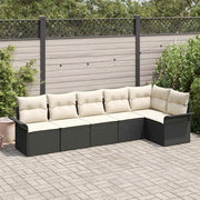 Set Divano da Giardino con cuscino 6 pcs Nero polyrattan 3345377