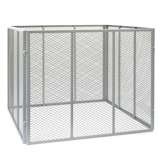 Compostiera 100x100x80cm per 800 litri di compost con griglie di metallo per il compostaggio aperto