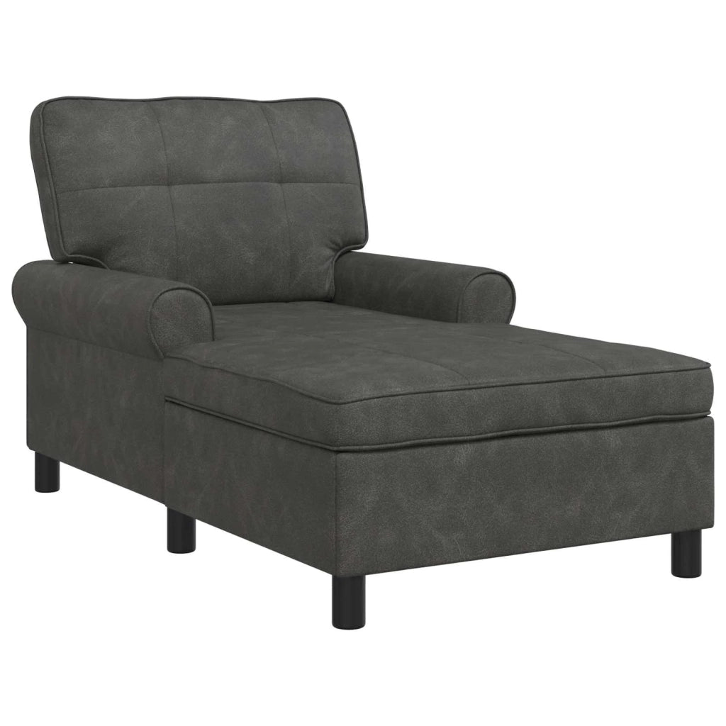 Chaise Lounge con cuscino Nero 91 x 157 x 91 cm Pelle Sintetica