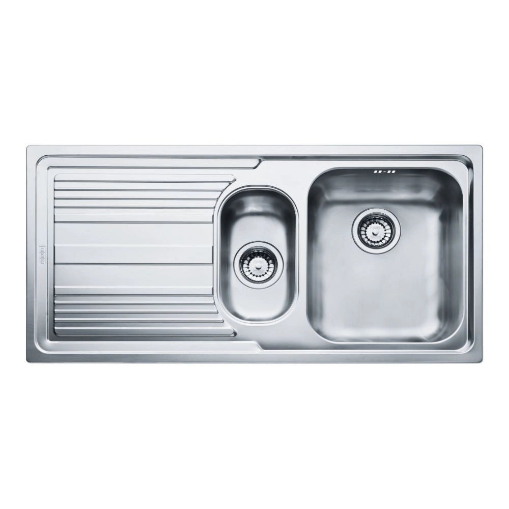 Lavello 2 vasche Franke LLL651 Dekor 100x50 inox gocciolatoio sinistro