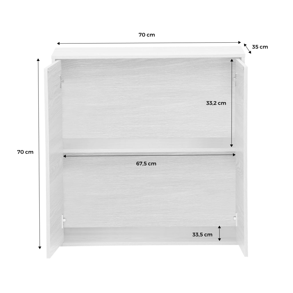 Modulo di stoccaggio con 2 ante, 70cm, quercia