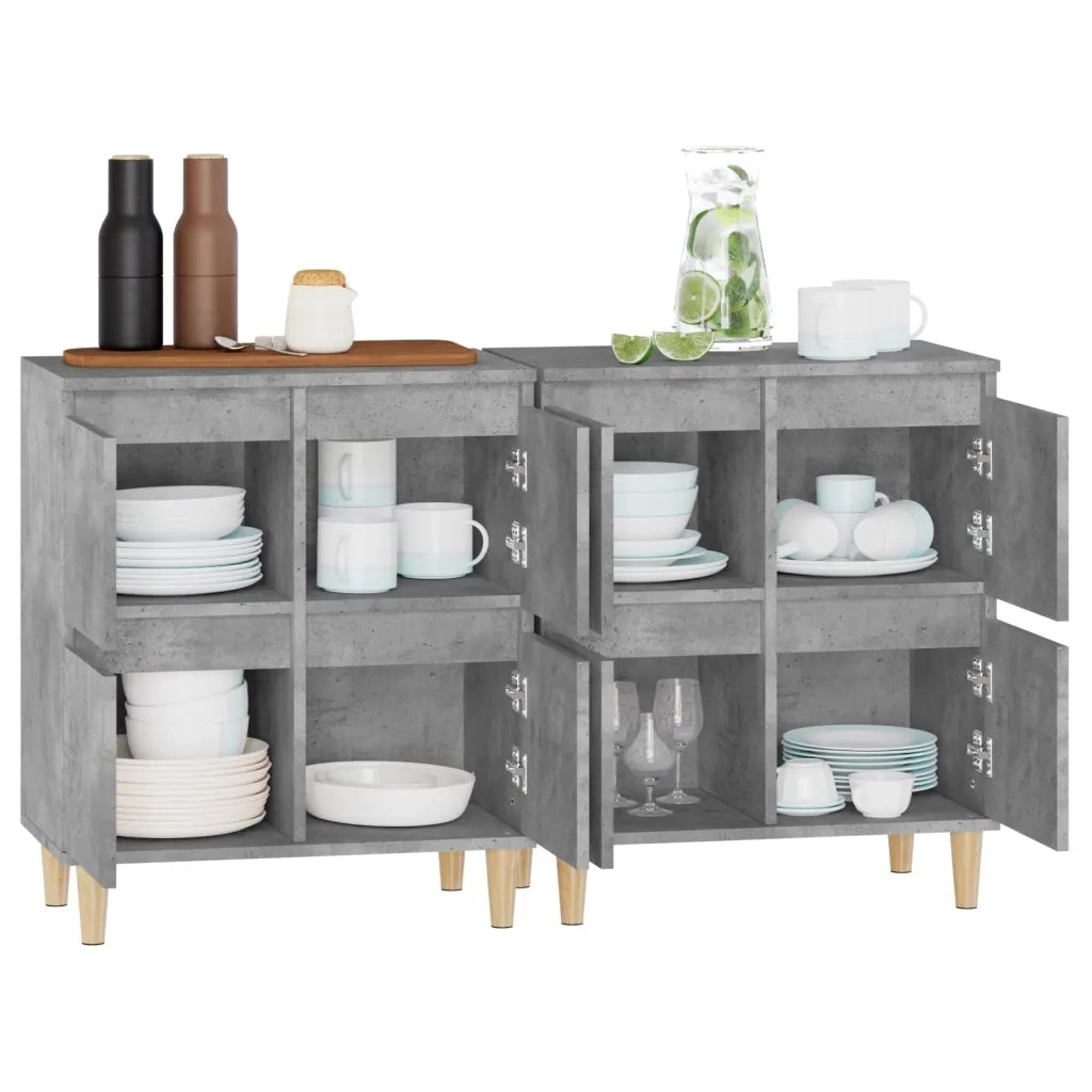Credenze 2pz Grigio Cemento 60x35x70 cm in Legno Multistrato 3185755