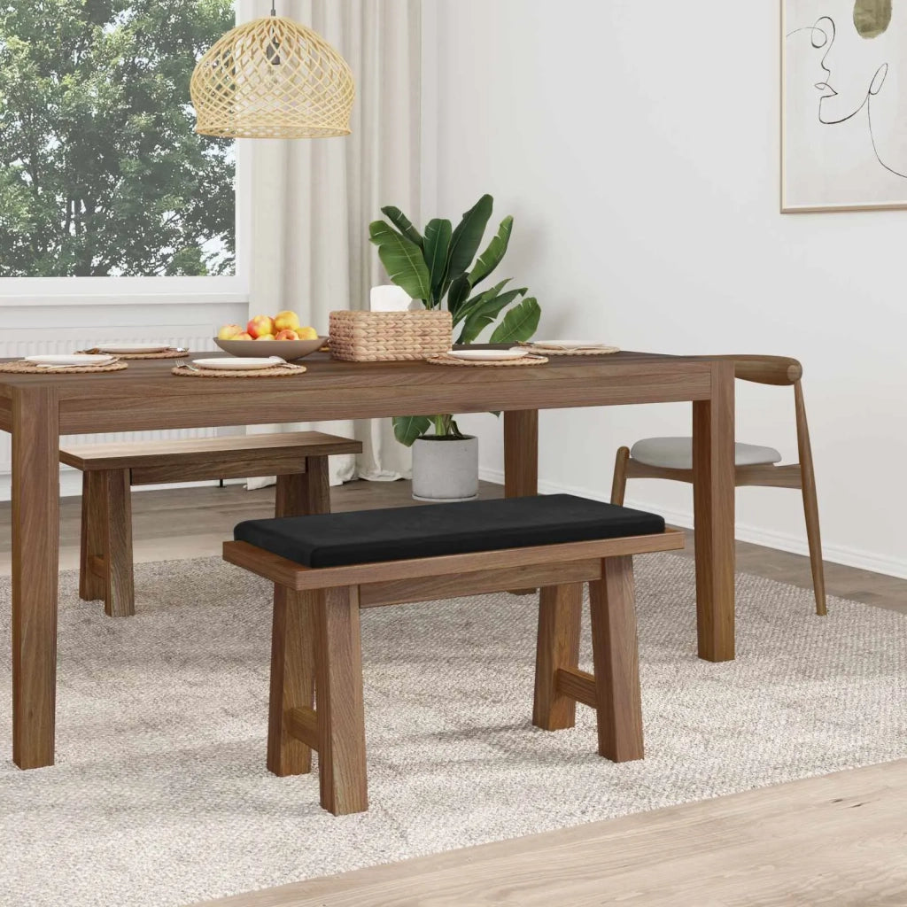 Cuscino per panchina Velluto (V) Nero Profondità 35 cm 42043258