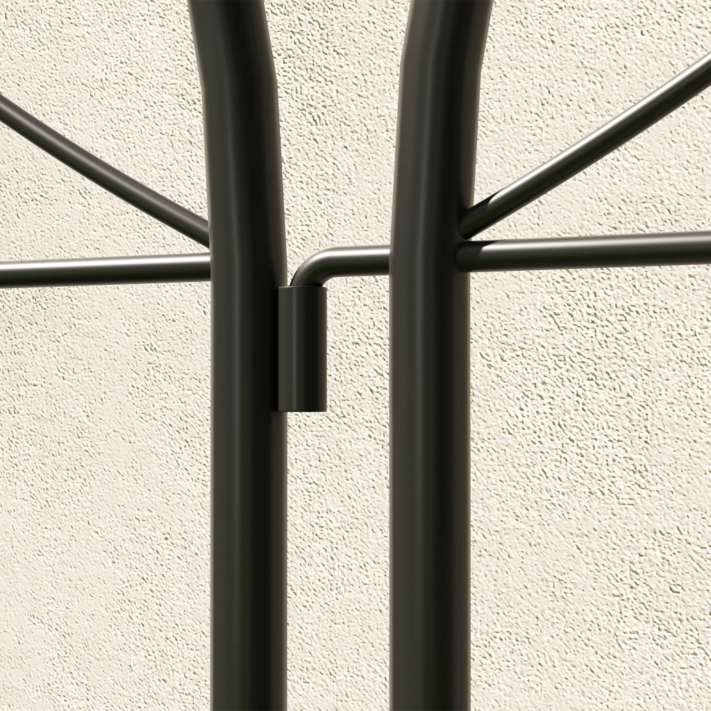 Set 2 grigliati rampicanti da giardino in metallo nero 50x150 cm con struttura antiruggine da interrare