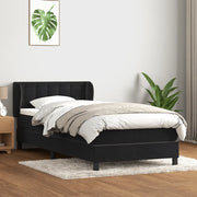 Giroletto a Molle con Materasso Nero 80x220 cm Velluto