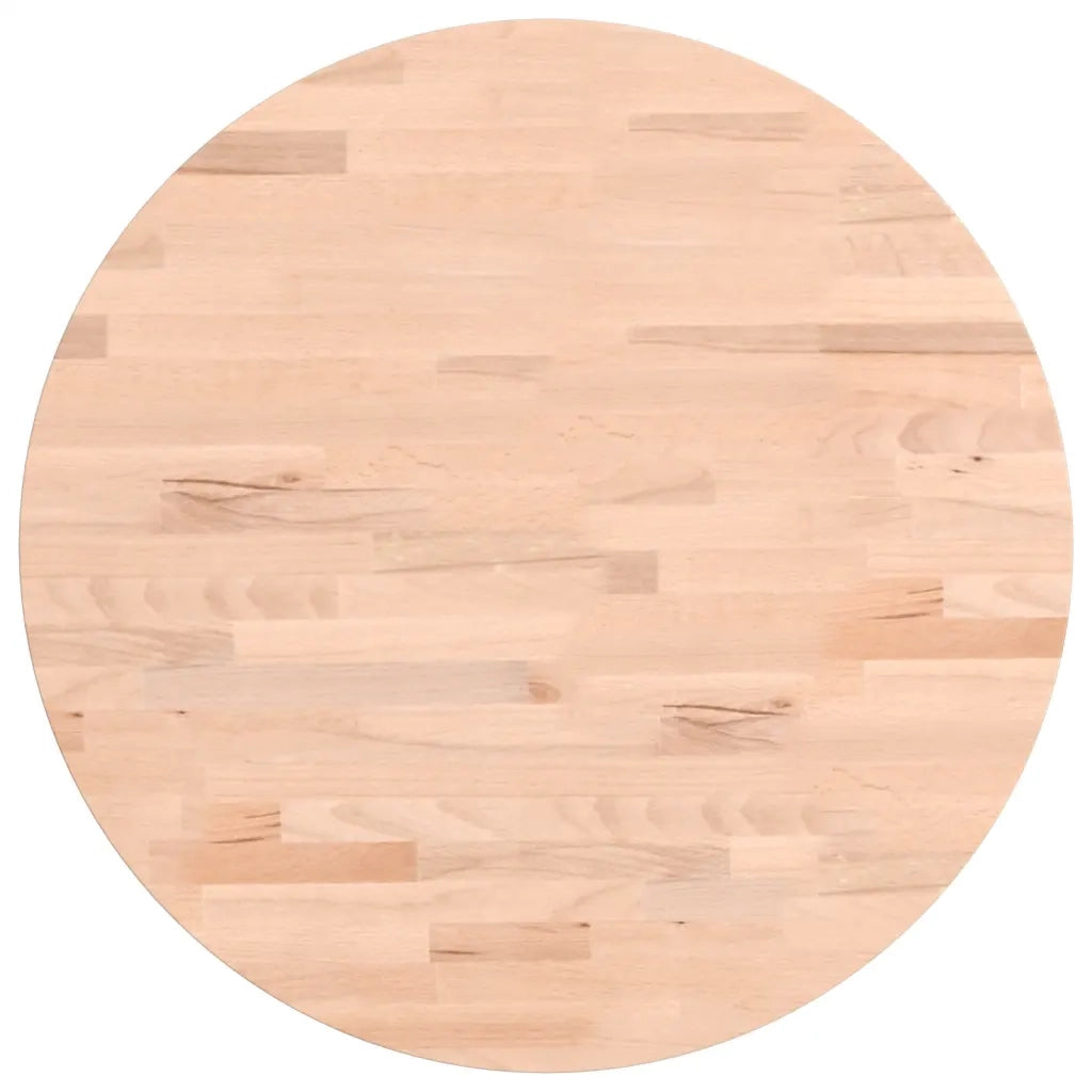 Piano per Tavolo Ã˜50x4 cm Rotondo in Legno Massello di Faggio