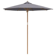 Pratico e leggero ombrellone da giardino rotondo 240 x 240 x 260 cm in bambù grigio scuro 02_0058248