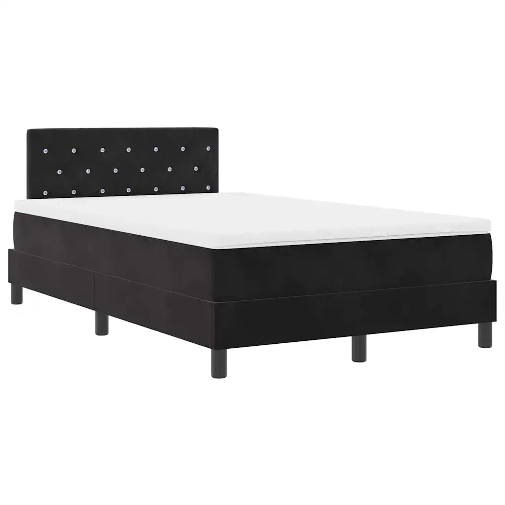 Letto a molle con materasso Nero 120 x 200 cm Velluto 3339100