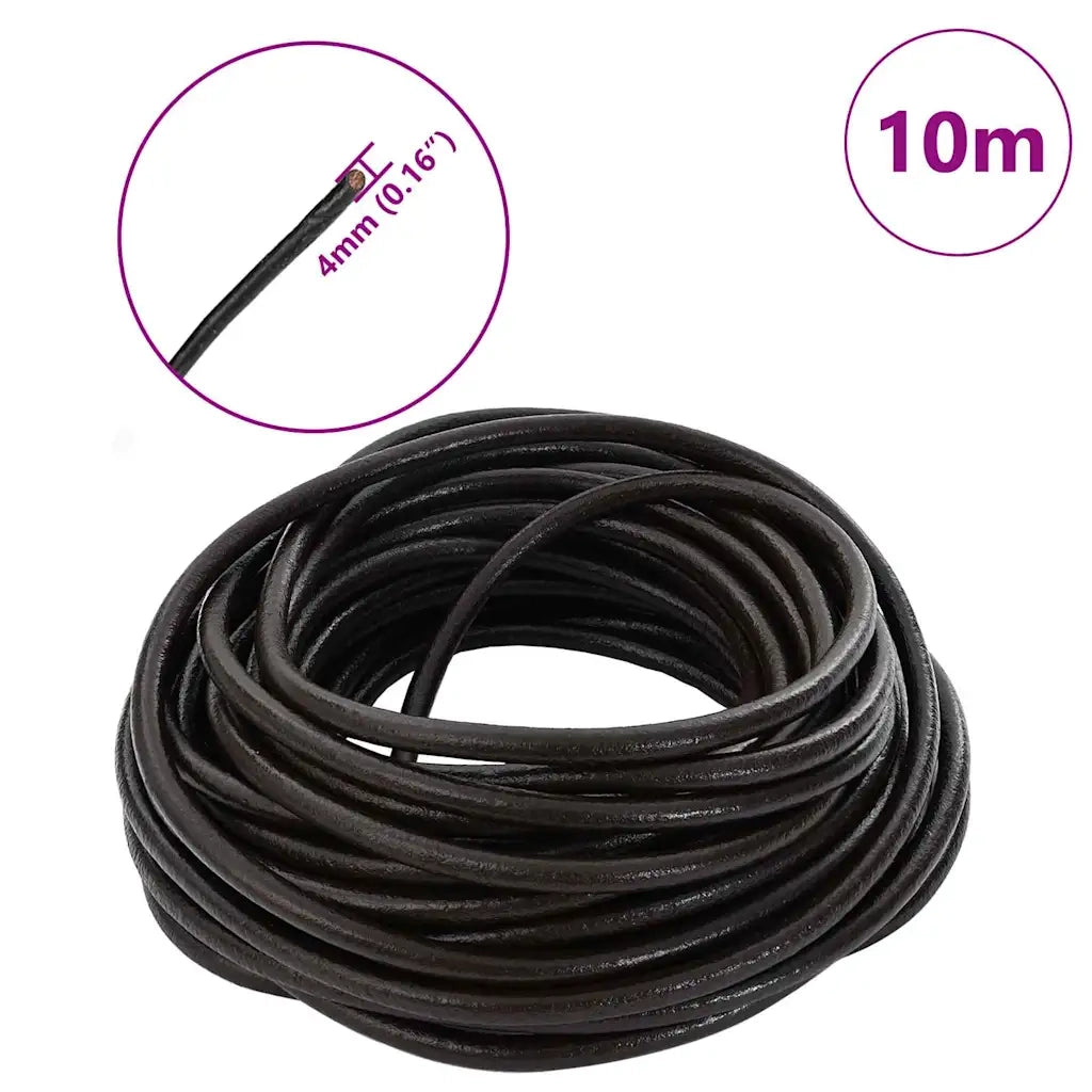 Cordino in Pelle Marrone Scuro ?4 mm x 10 m Pelle CFW3570930