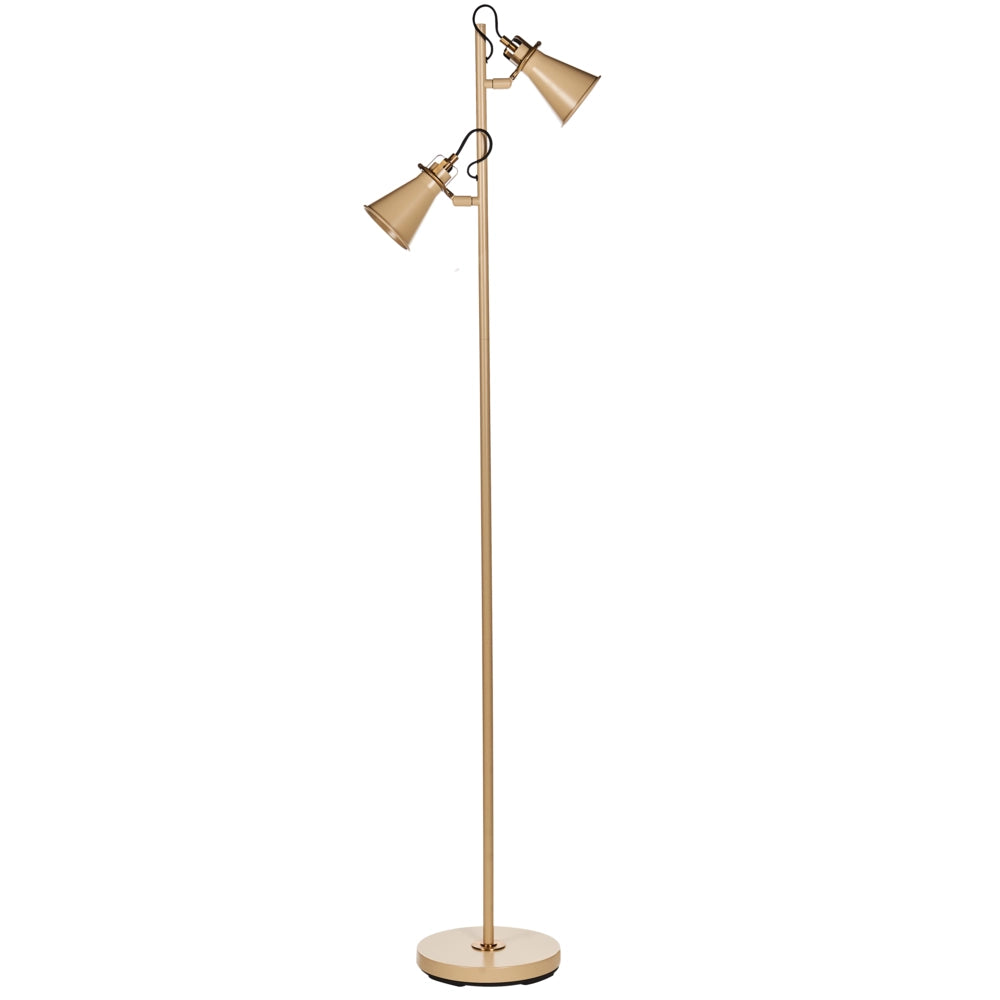 Lampada da terra Beige Metallo Paralumi regolabili Interruttore On-Off Camera da letto Soggiorno Casa Ufficio Illuminazione Design Industriale