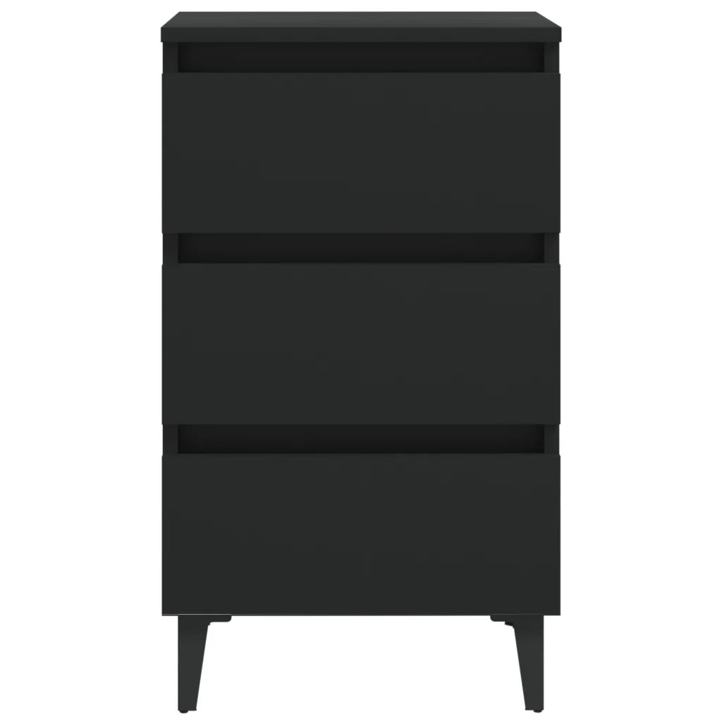 Comodino con Gambe in Metallo Nero 40x35x69 cm 805907
