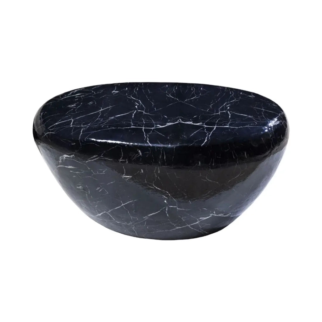 Tavolino GALEA nero effetto marmo - Alluminio design contemporaneo