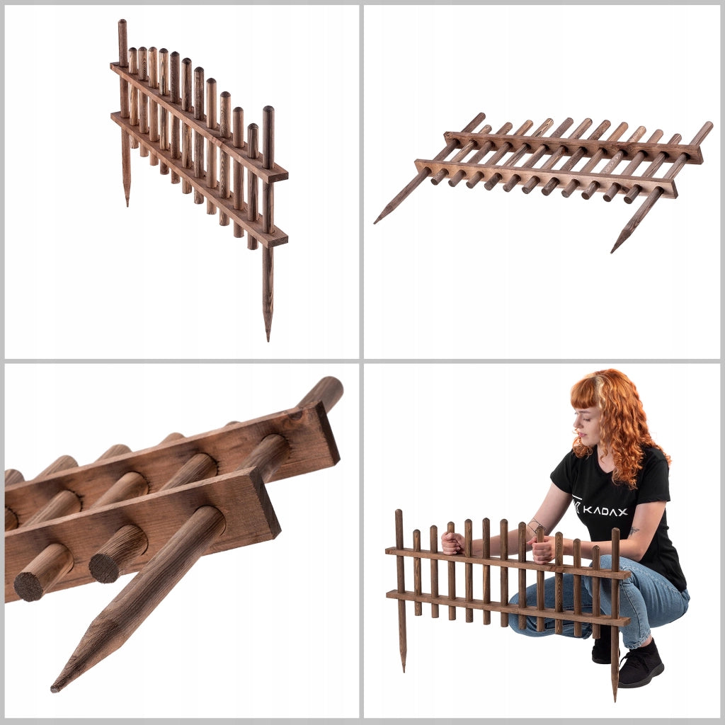 Recinzione da giardino in legno KADAX, bordura per aiuole 85x35 cm, legno di pino